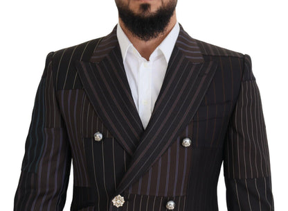  - Multicolor Wool Silk Blend Slim Fit Blazer