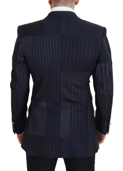  - Elegant Navy Slim-Fit Double Breasted Blazer