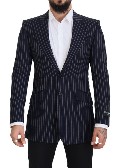  - Elegant Navy Slim Fit Wool Blazer