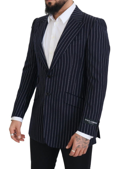  - Elegant Navy Slim Fit Wool Blazer