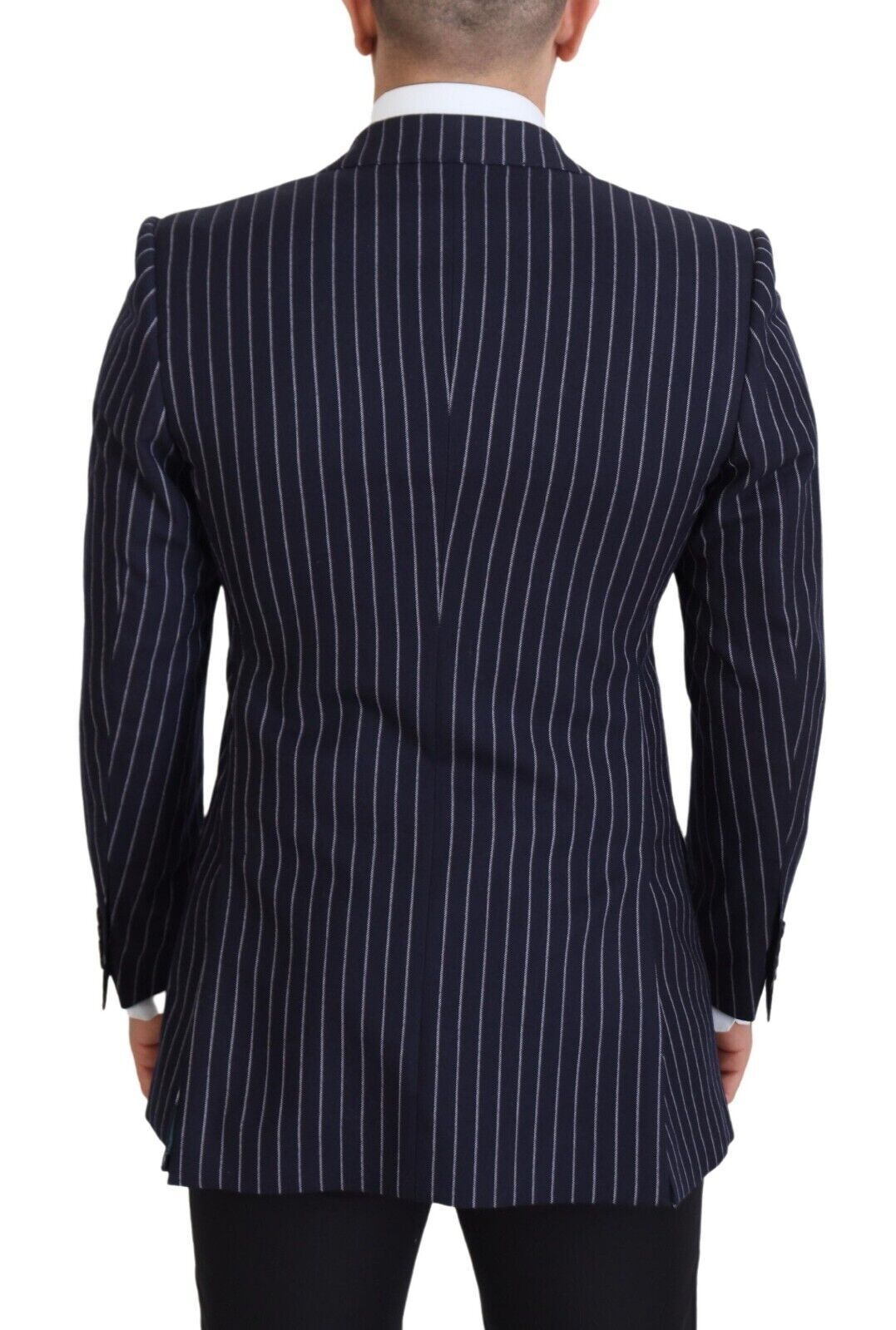  - Elegant Navy Slim Fit Wool Blazer