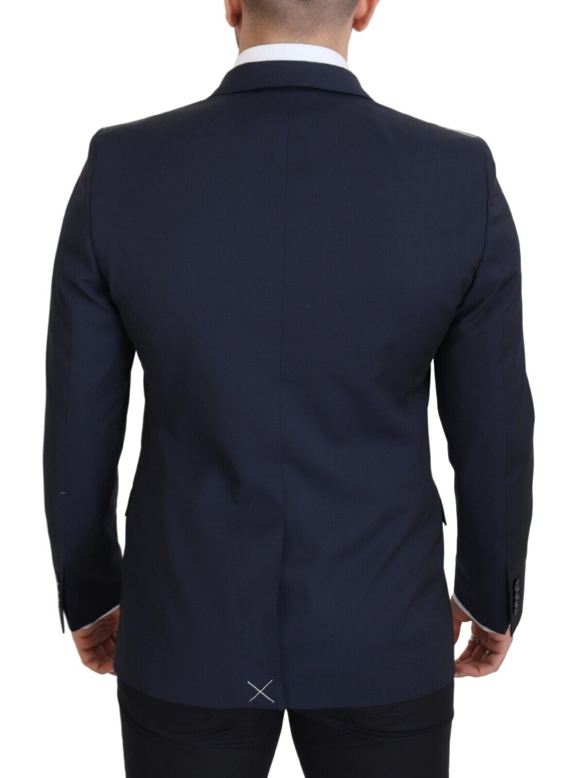  - Elegant Dark Blue Slim Fit Wool Blazer