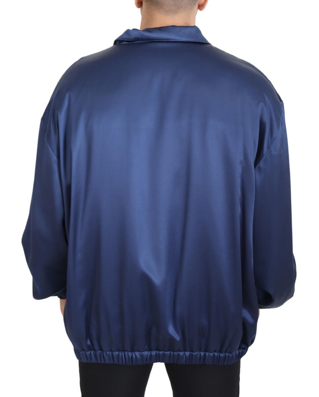  - Regal Blue Silk Bomber Jacket