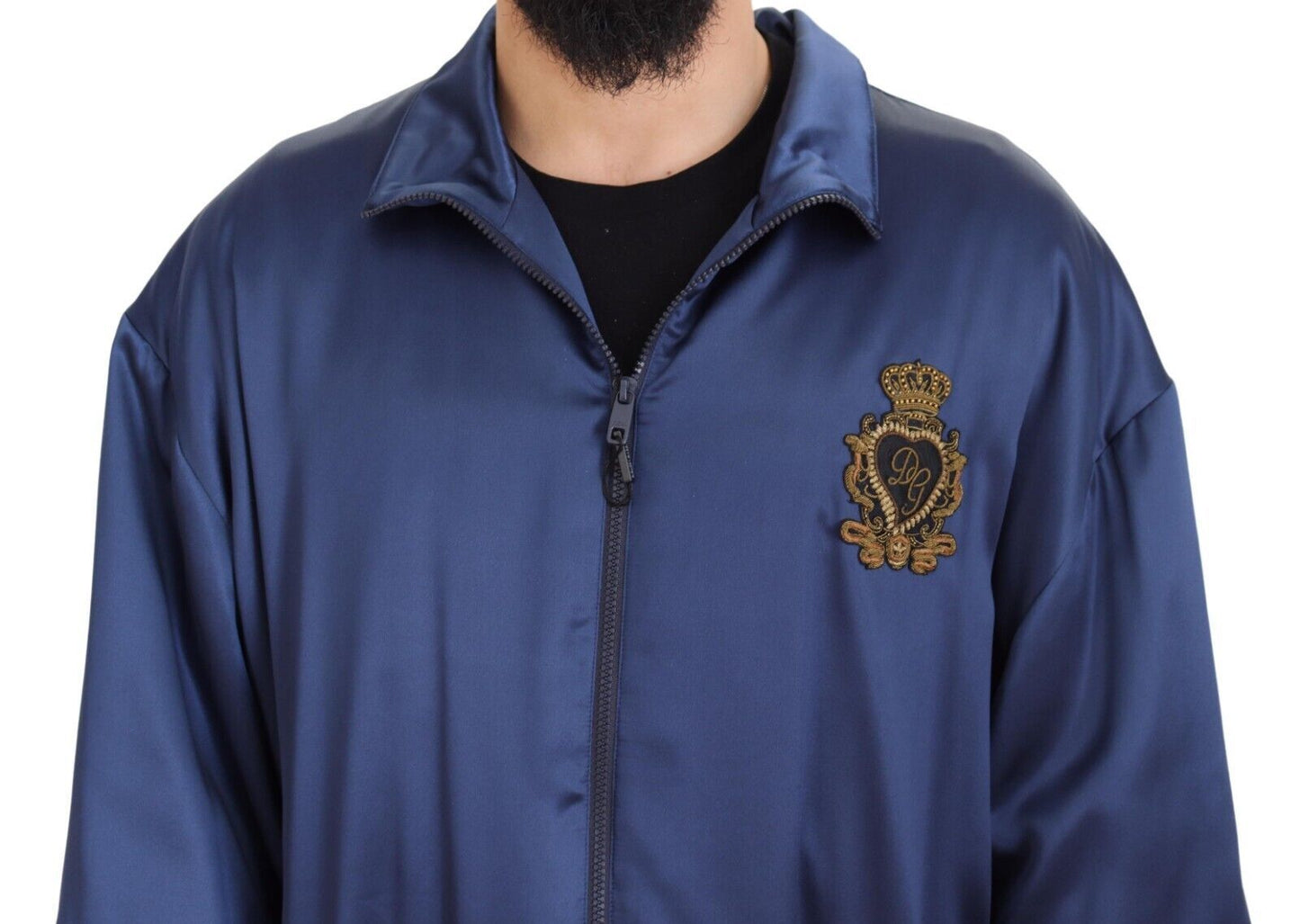  - Regal Blue Silk Bomber Jacket