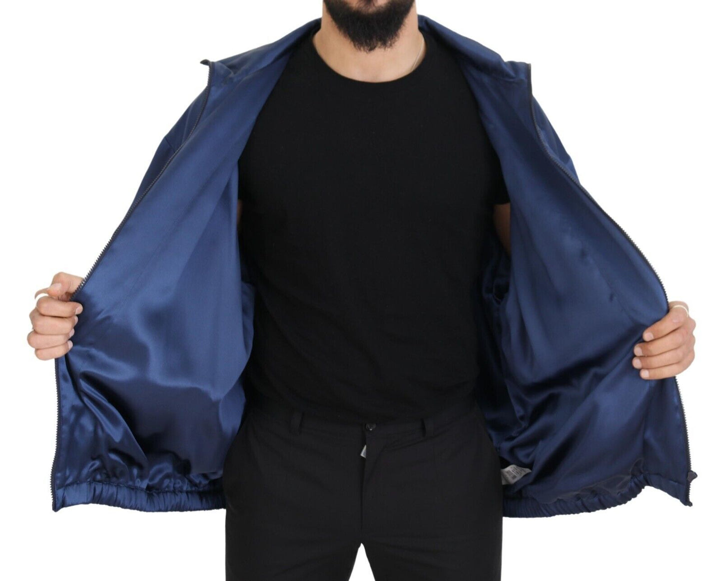  - Regal Blue Silk Bomber Jacket