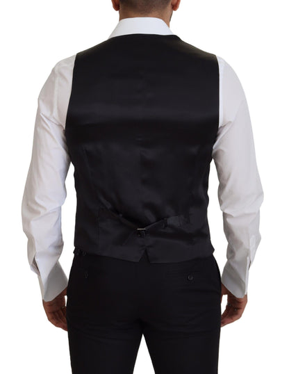  - Elegant Black Single-Breasted Dress Vest