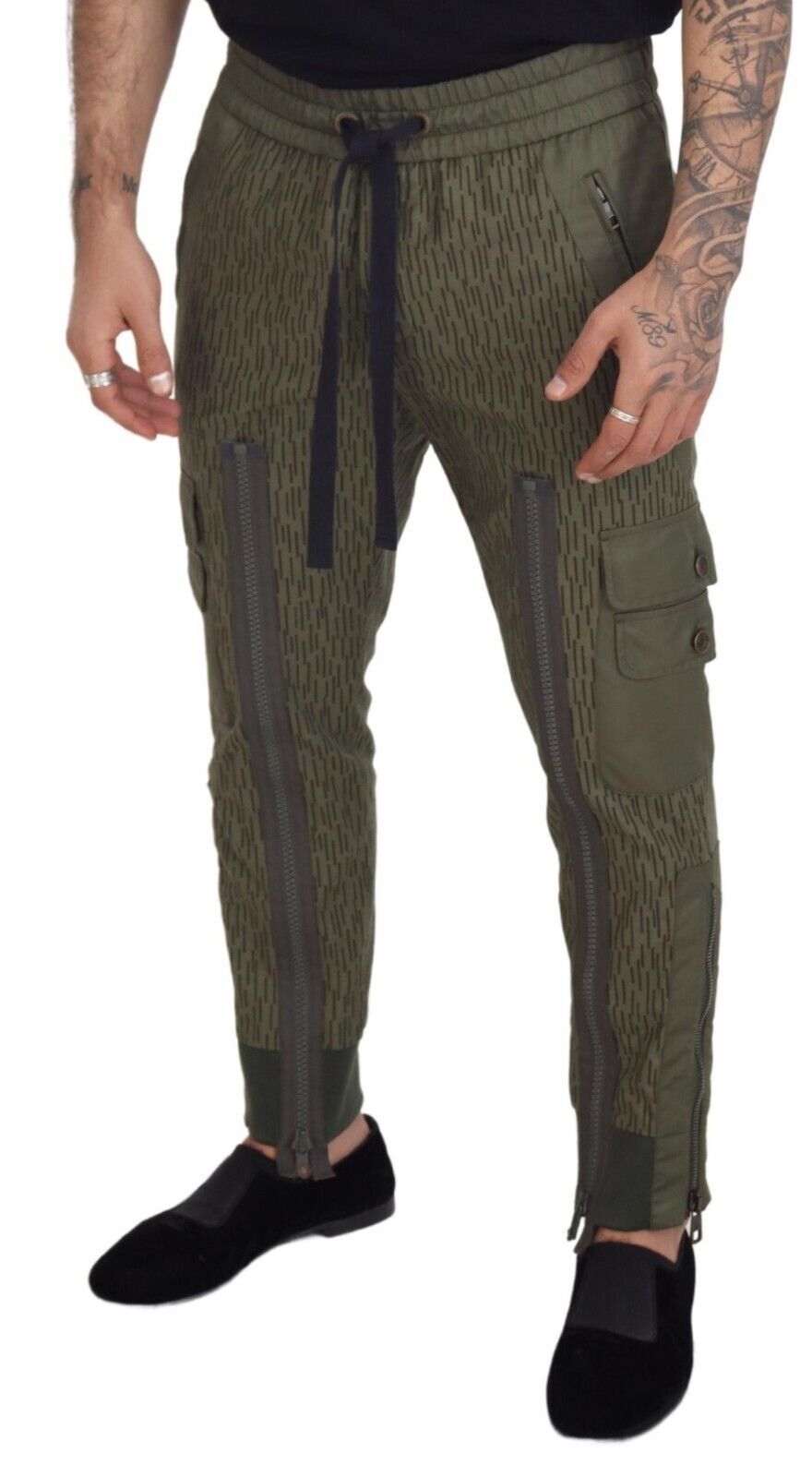  - Elegant Green Cotton Blend Pants