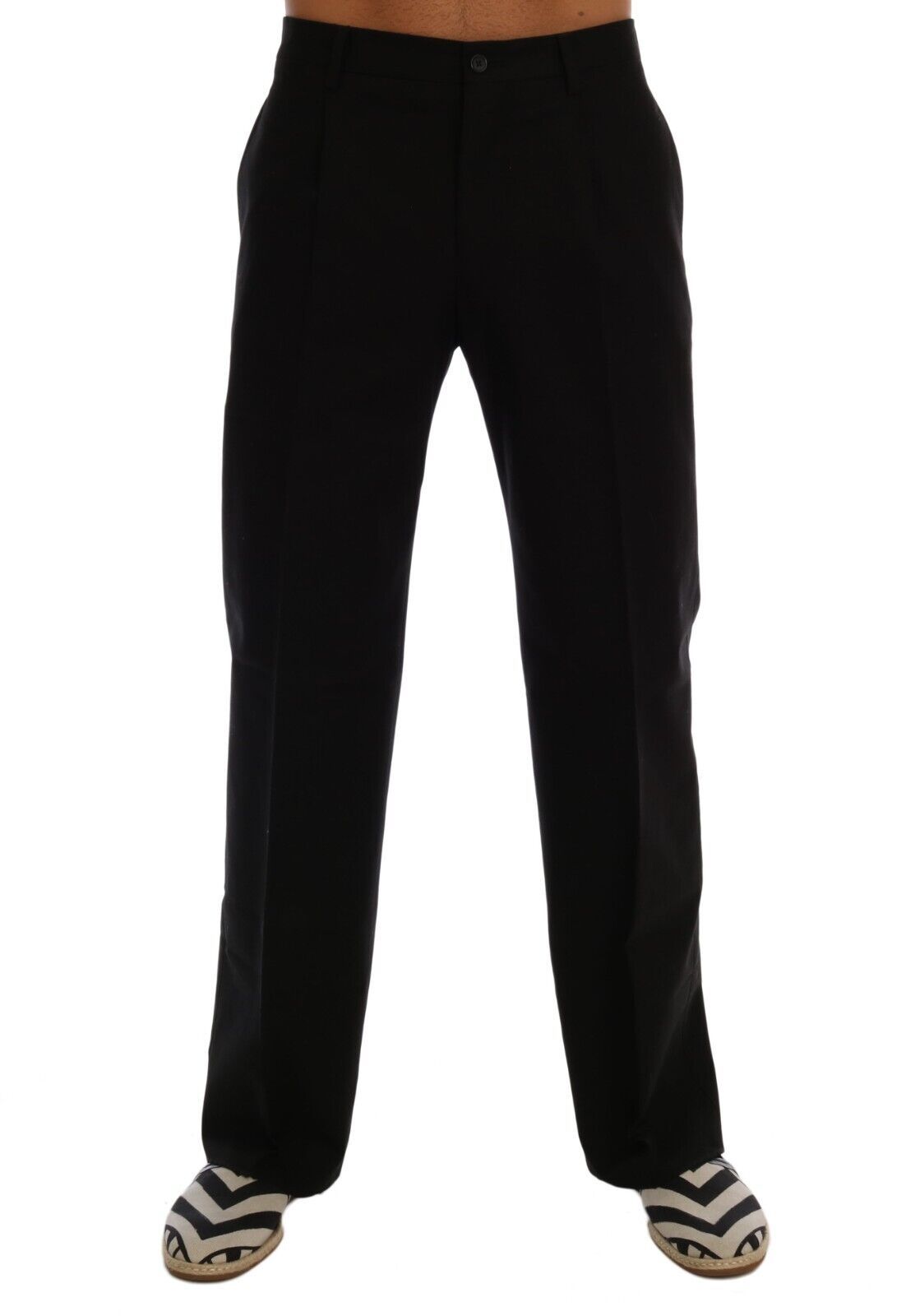  - Elegant Black Cotton Stretch Pants