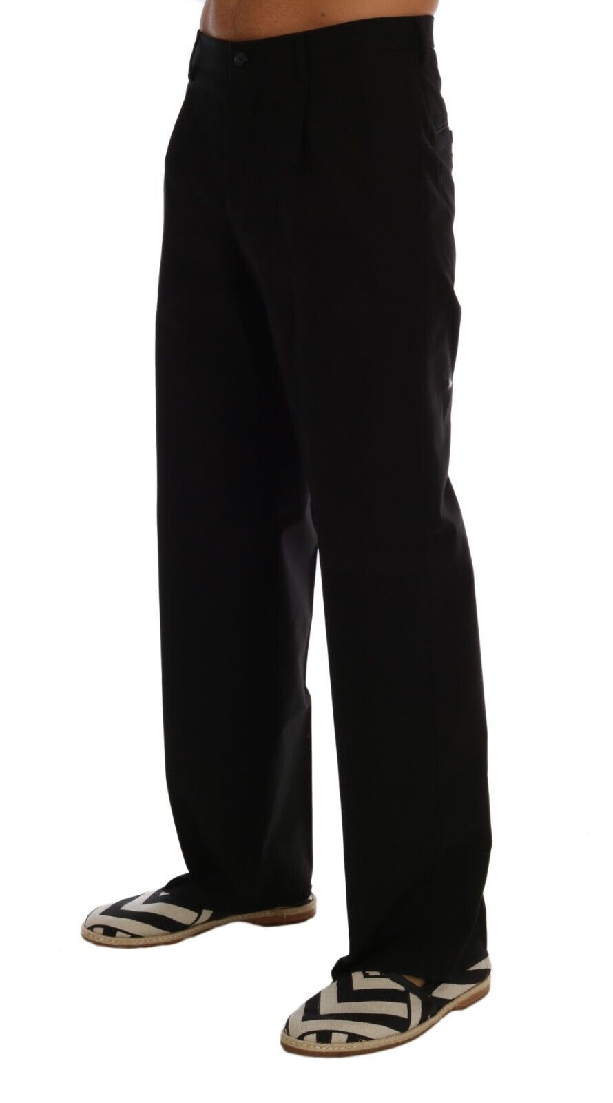  - Elegant Black Cotton Stretch Pants