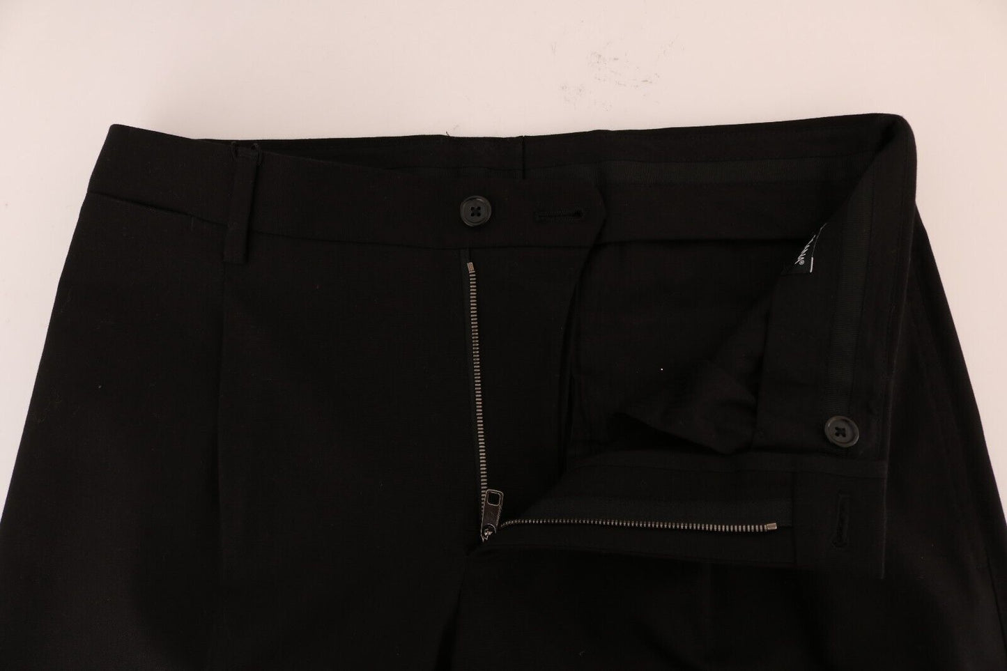  - Elegant Black Cotton Stretch Pants