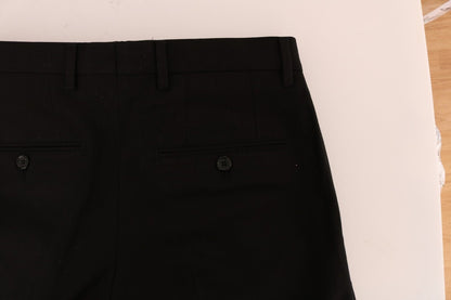  - Elegant Black Cotton Stretch Pants