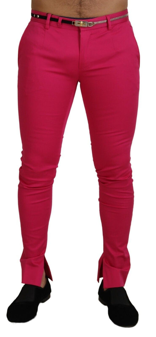  - Chic Pink Cotton Blend Trousers