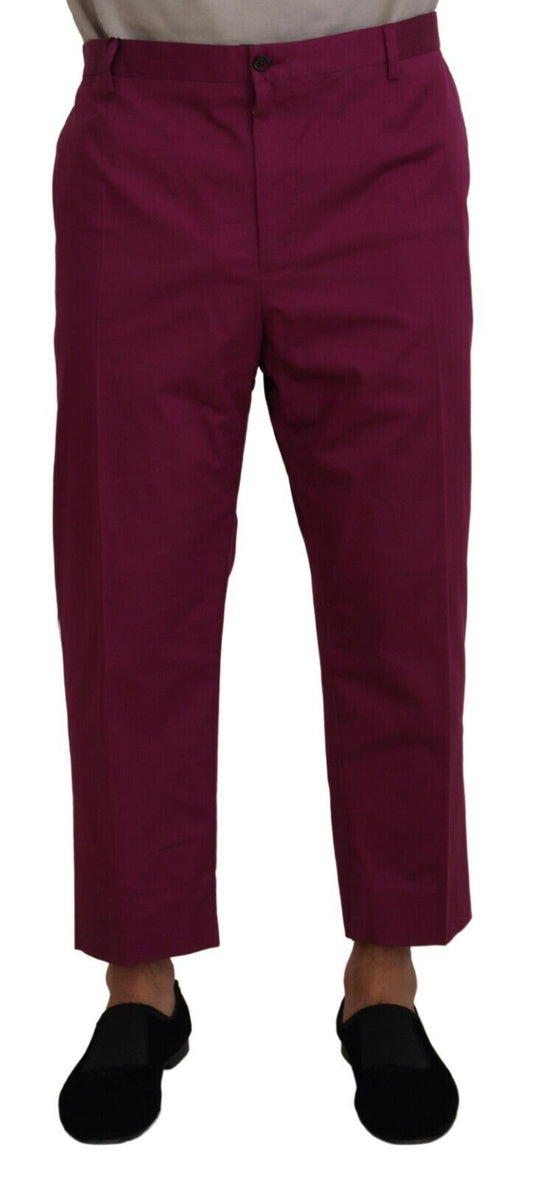  - Elegant Magenta Cotton Stretch Pants