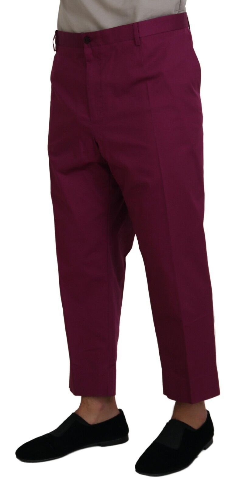  - Elegant Magenta Cotton Stretch Pants