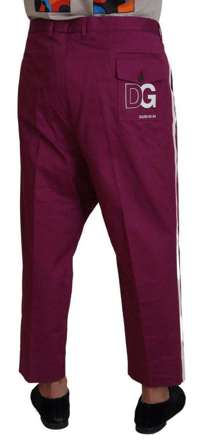  - Elegant Magenta Cotton Stretch Pants