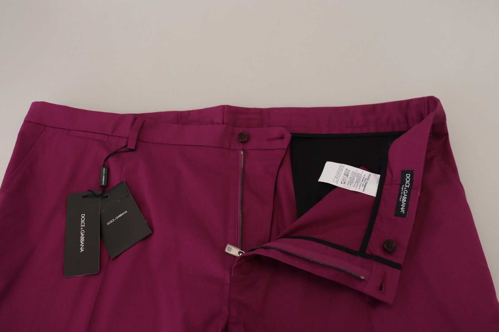 Elegant Magenta Cotton Stretch Pants