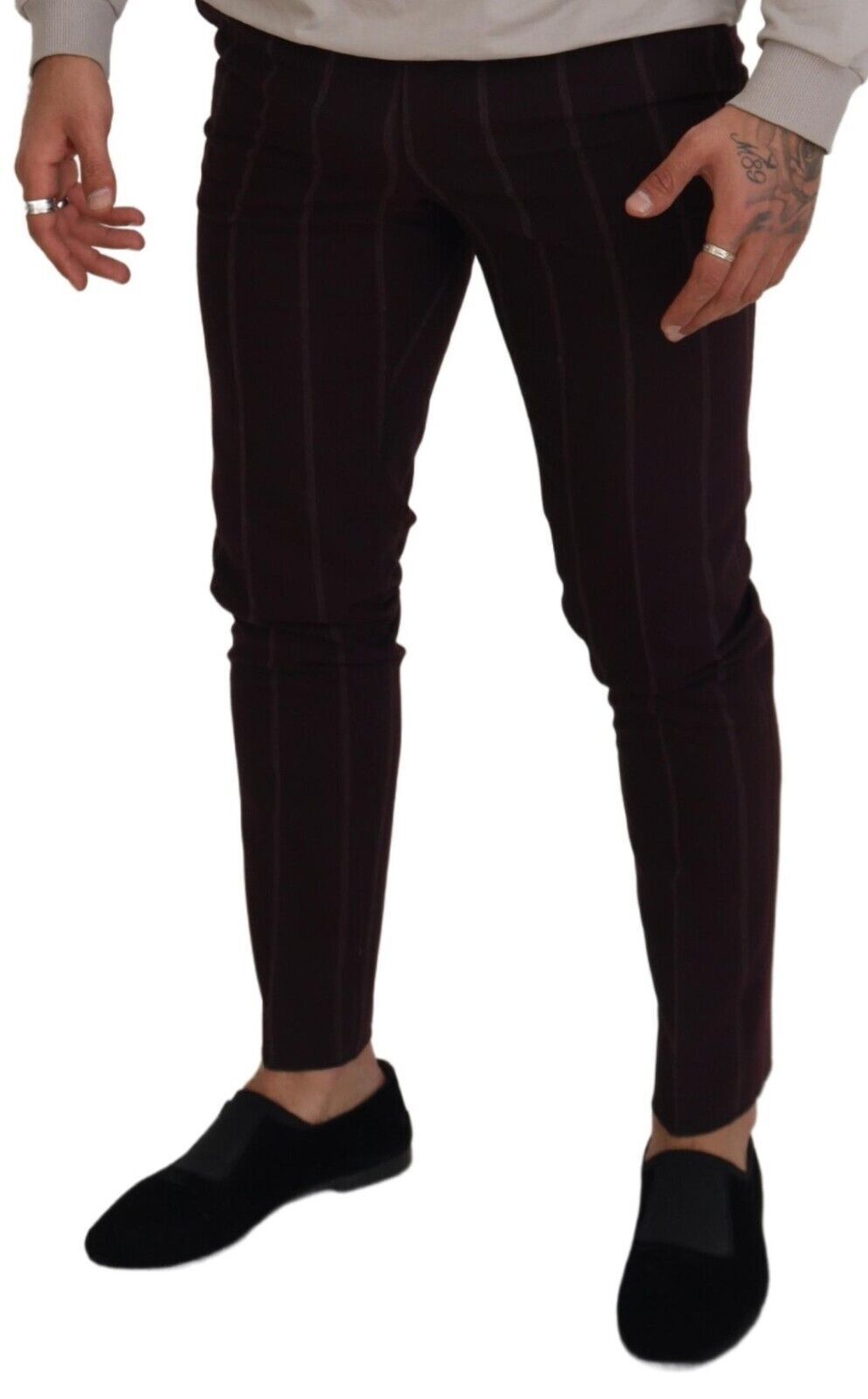  - Elegant Brown Wool Blend Trousers