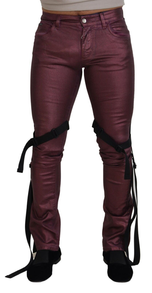  - Elegant Magenta Cotton Trousers