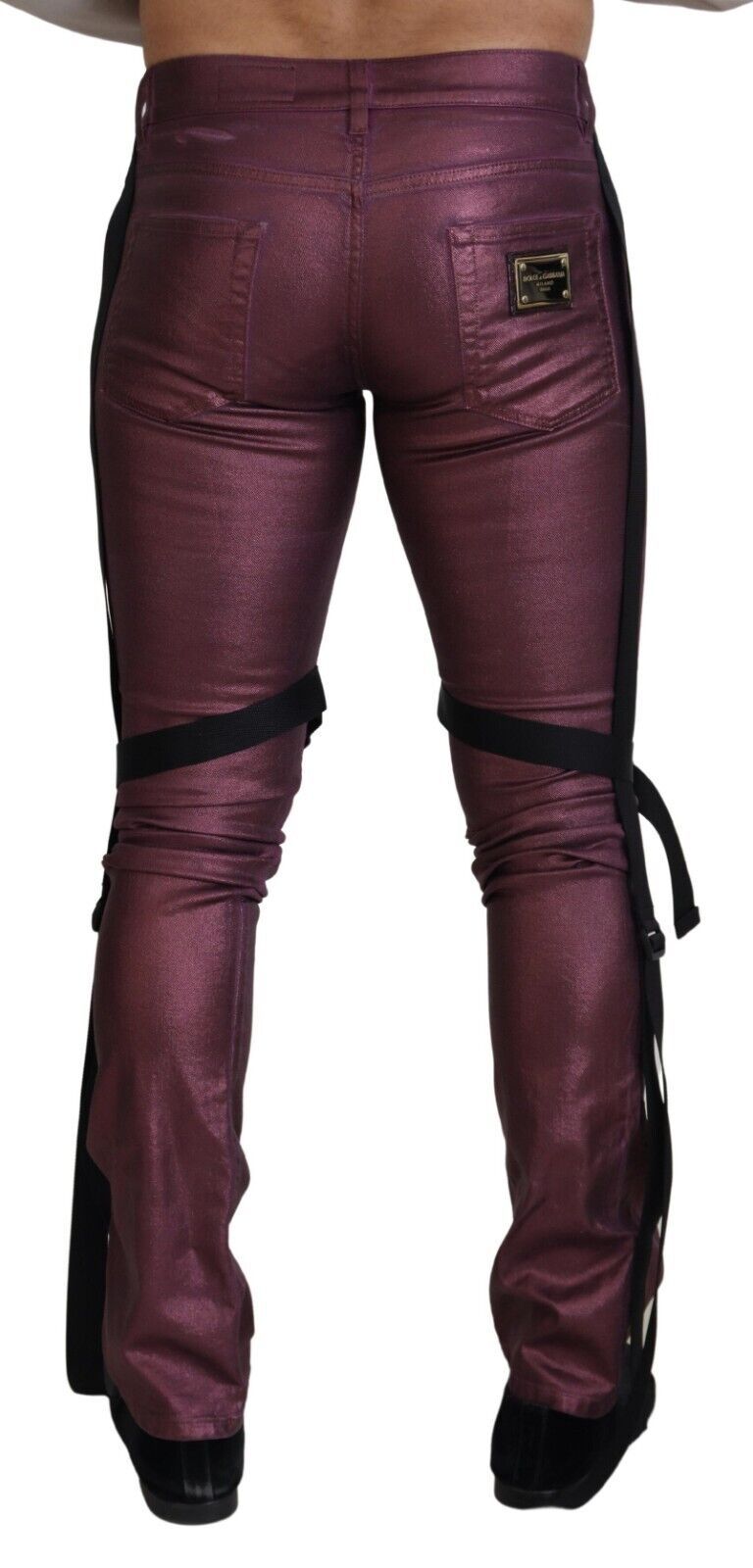  - Elegant Magenta Cotton Trousers