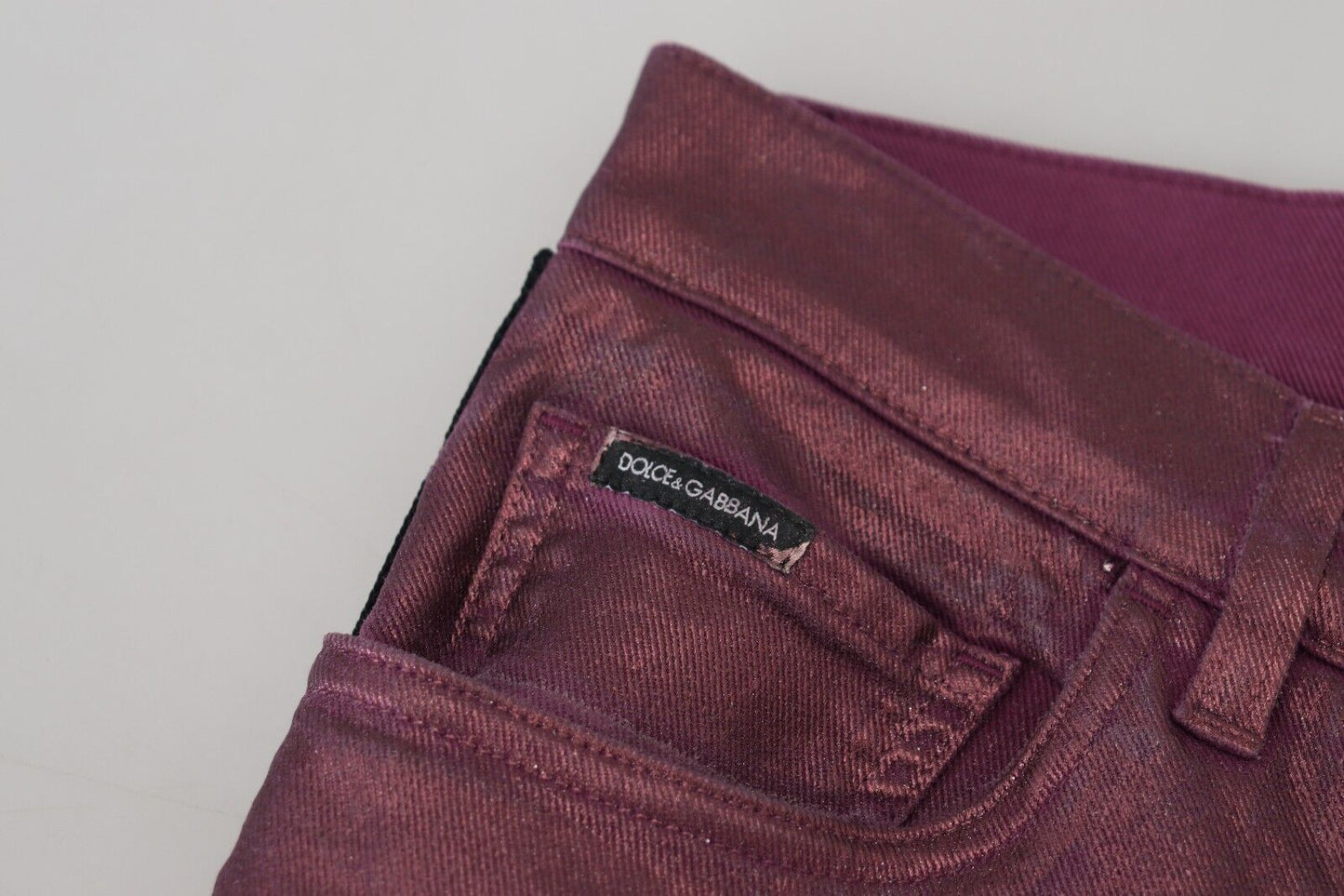  - Elegant Magenta Cotton Trousers