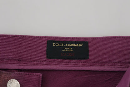  - Elegant Magenta Cotton Trousers