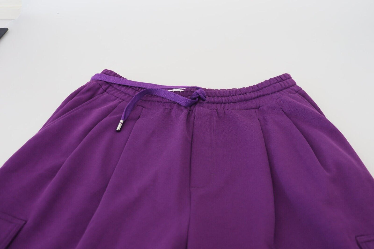  - Elegant Purple Cotton Cargo Sweatpants