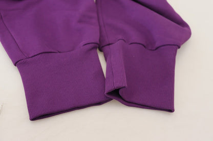  - Elegant Purple Cotton Cargo Sweatpants