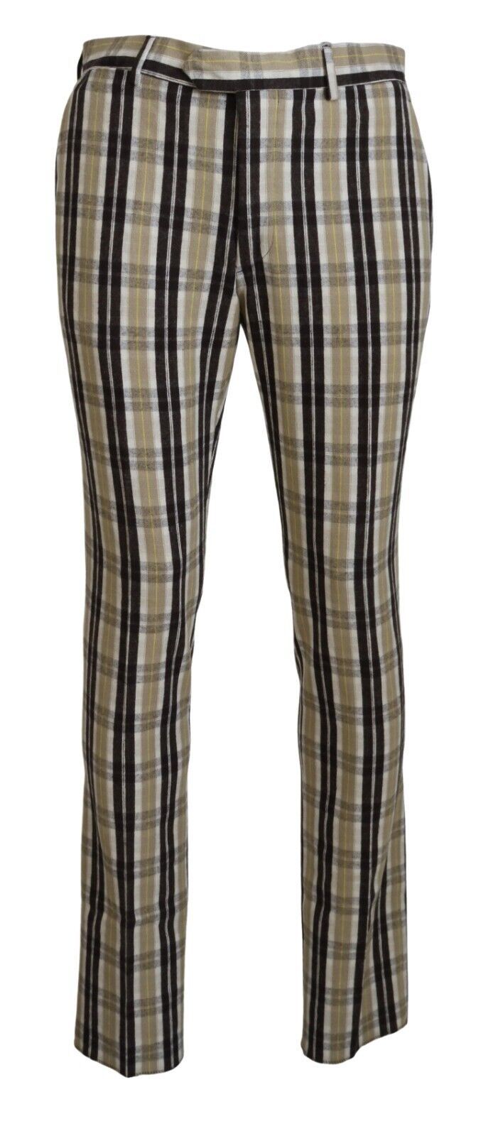  - Chic Multicolor Checkered Cotton Pants