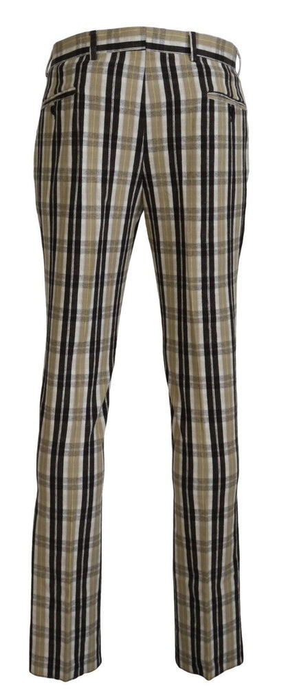  - Chic Multicolor Checkered Cotton Pants