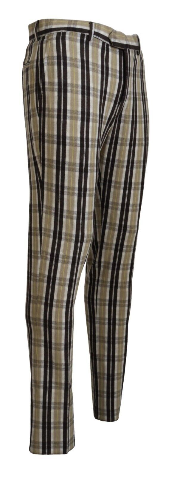  - Chic Multicolor Checkered Cotton Pants