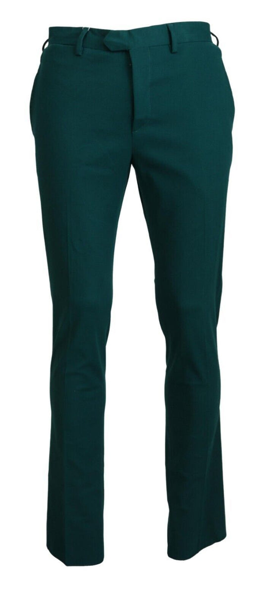  - Elegantly Tailored Green Pure Cotton Pants