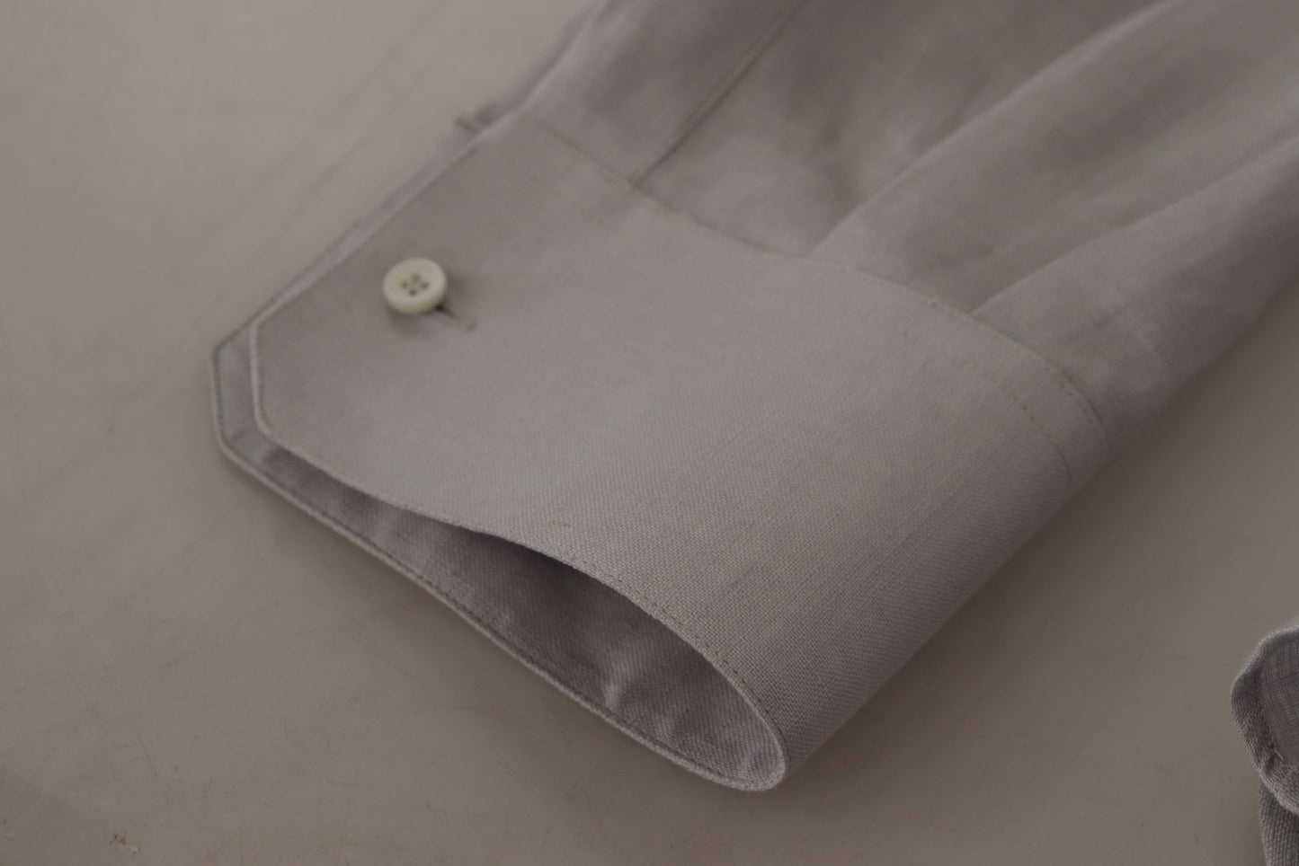  - Elegant Grey Slim Fit Linen Shirt