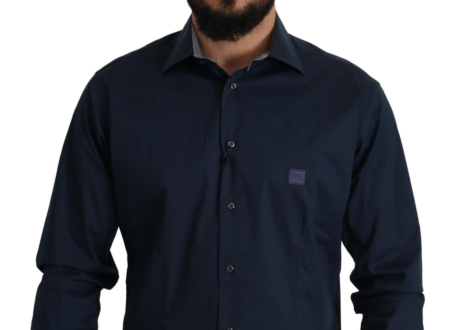  - Navy Elegance Cotton Dress Shirt