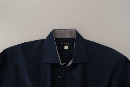  - Navy Elegance Cotton Dress Shirt