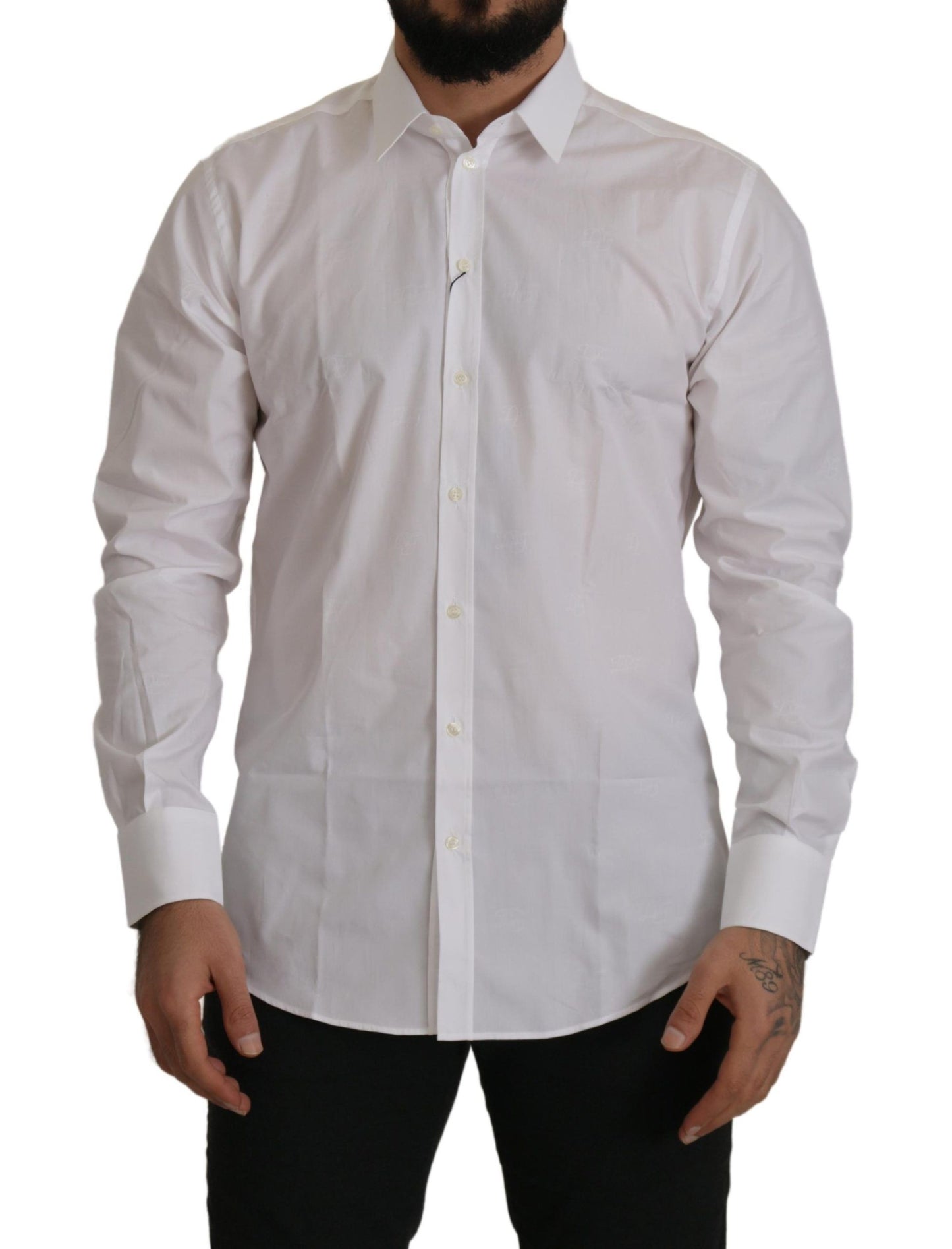  - Elegant Slim Fit White Martini Dress Shirt