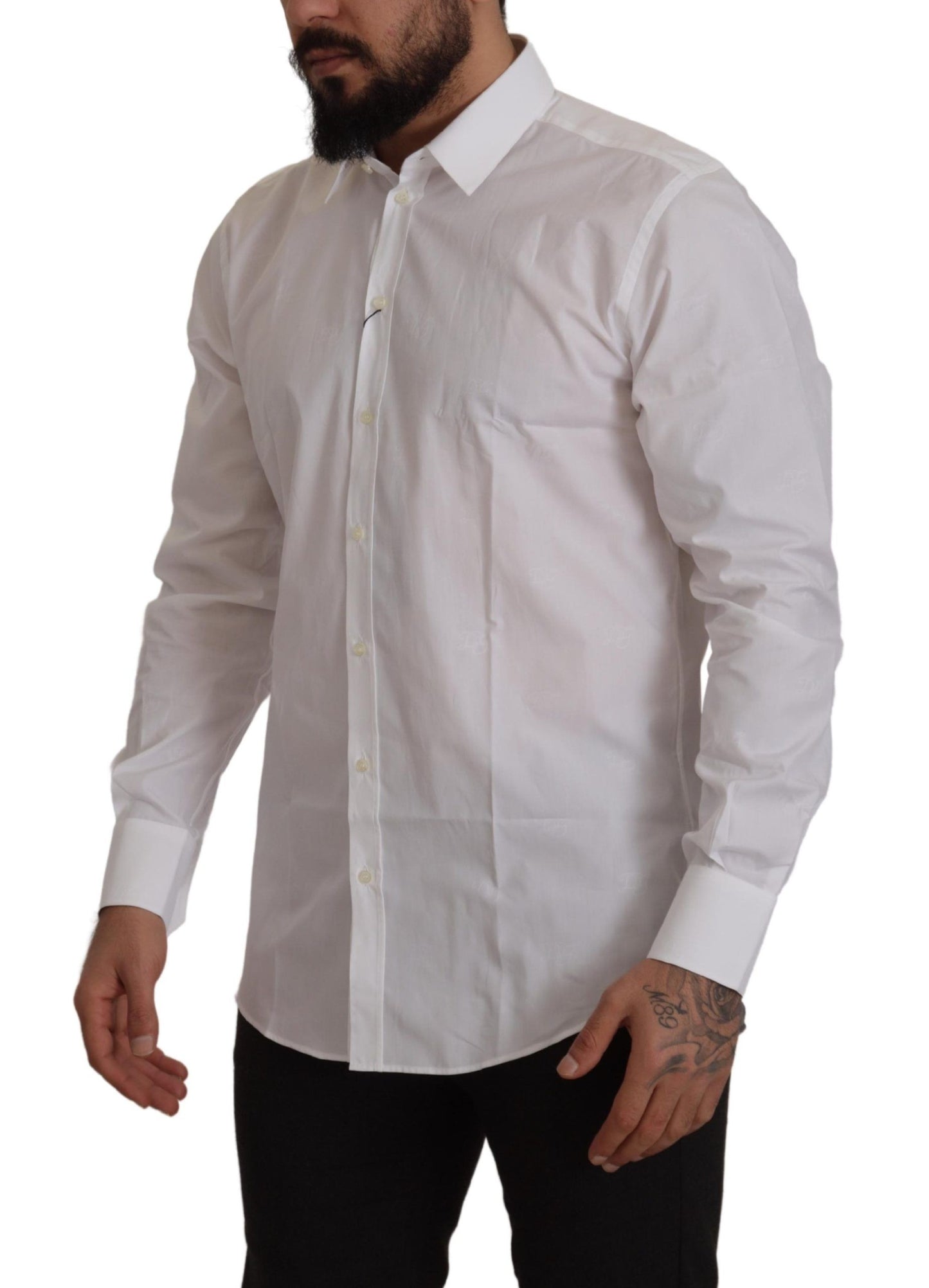  - Elegant Slim Fit White Martini Dress Shirt