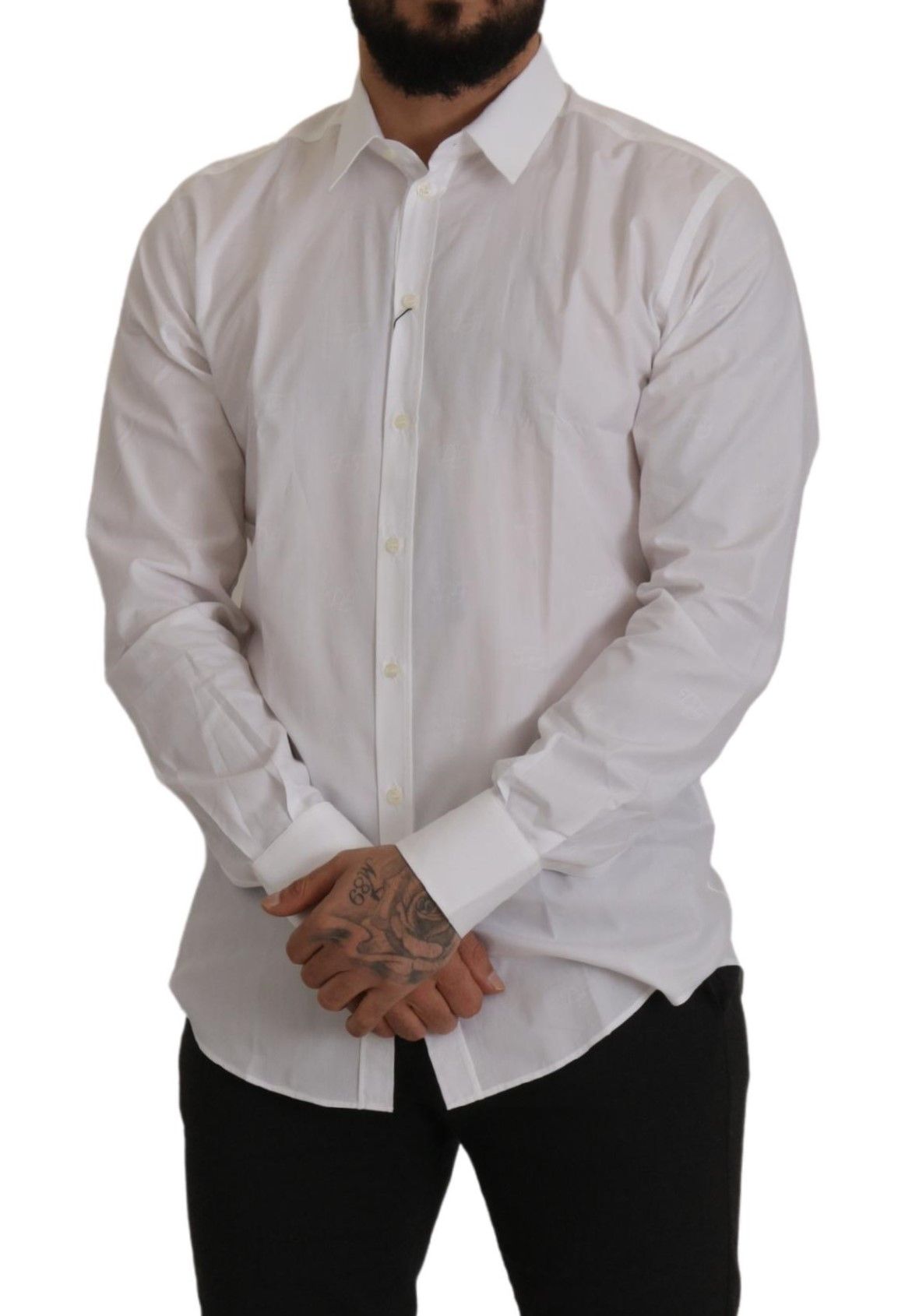  - Elegant Slim Fit White Martini Dress Shirt