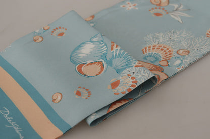  - Elegant Silk Scarf with Shell Motif