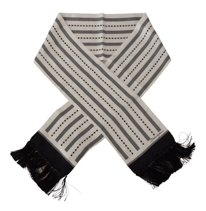  - Elegant Monochrome Silk Men's Scarf