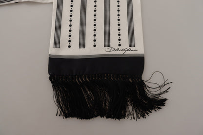  - Elegant Monochrome Silk Men's Scarf