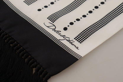  - Elegant Monochrome Silk Men's Scarf