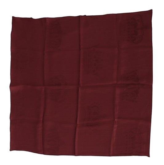  - Elegant Red Silk Square Scarf Wrap