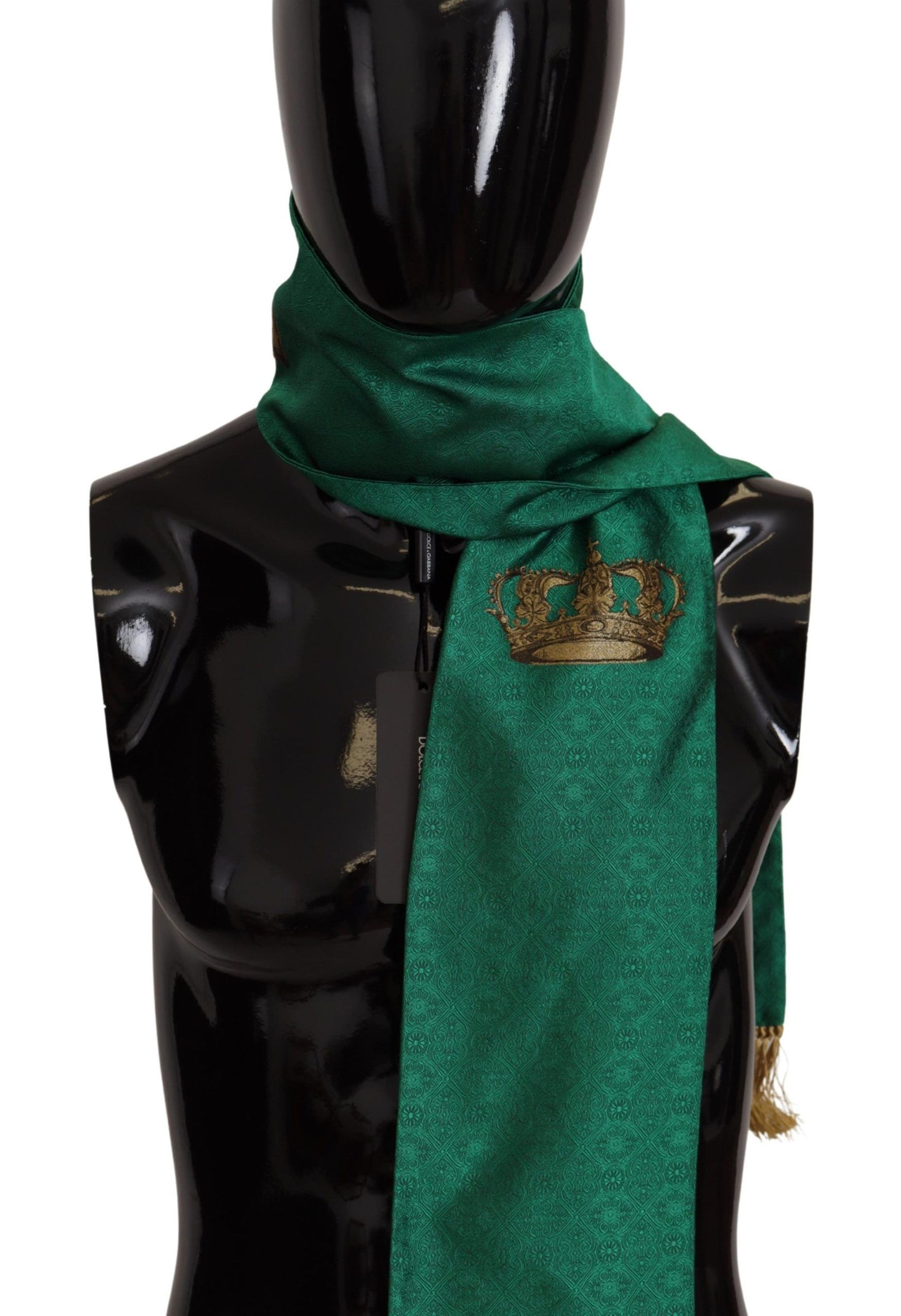  - Elegant Green Silk Blend Men's Scarf