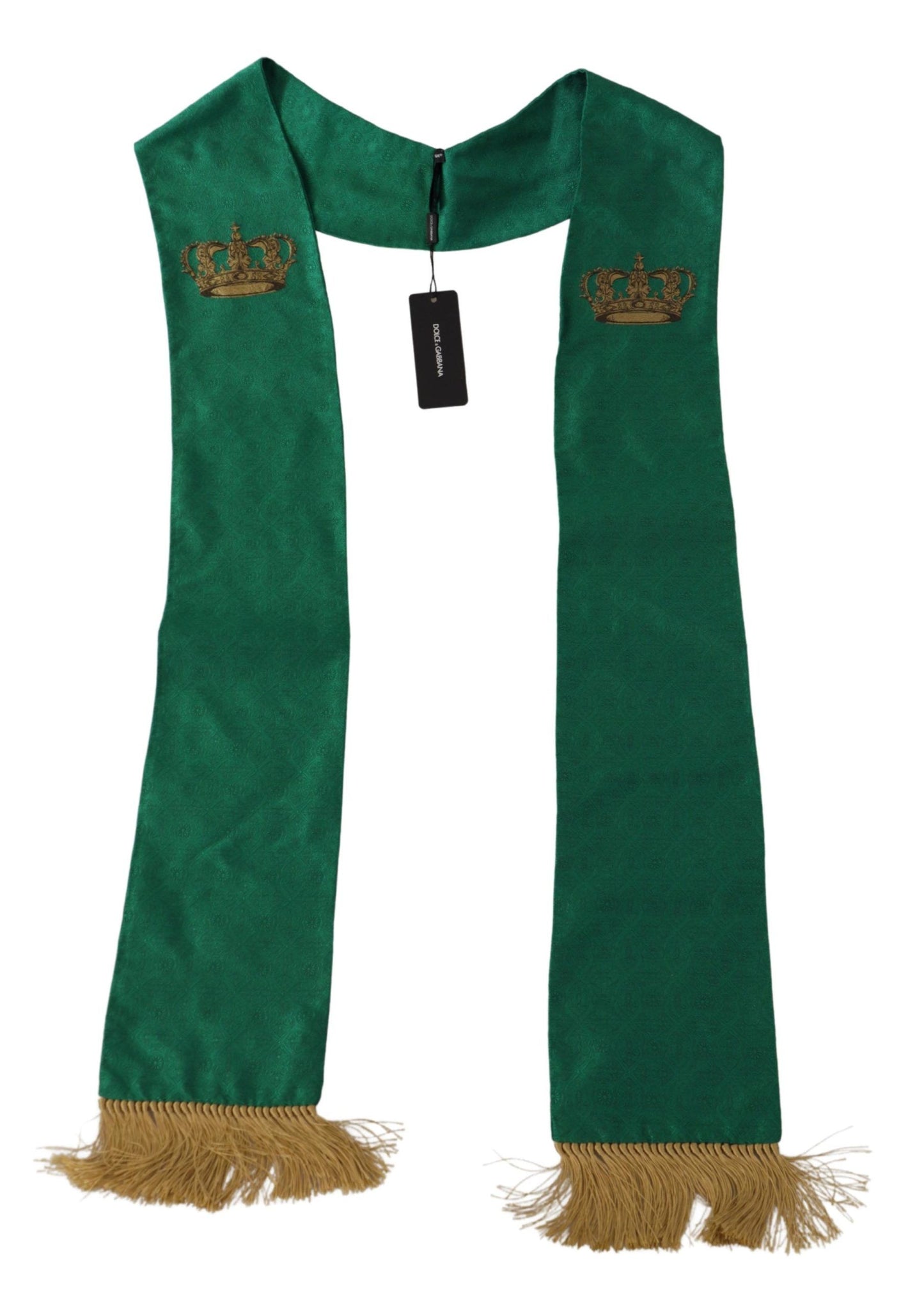  - Elegant Green Silk Blend Men's Scarf