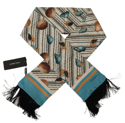  - Multicolor Silk Seashell Printed Scarf