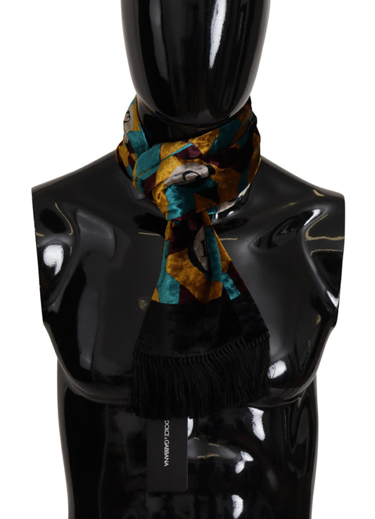  - Elegant Multicolor Silk Blend Men's Scarf