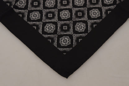  - Elegant Geometric Silk Square Scarf