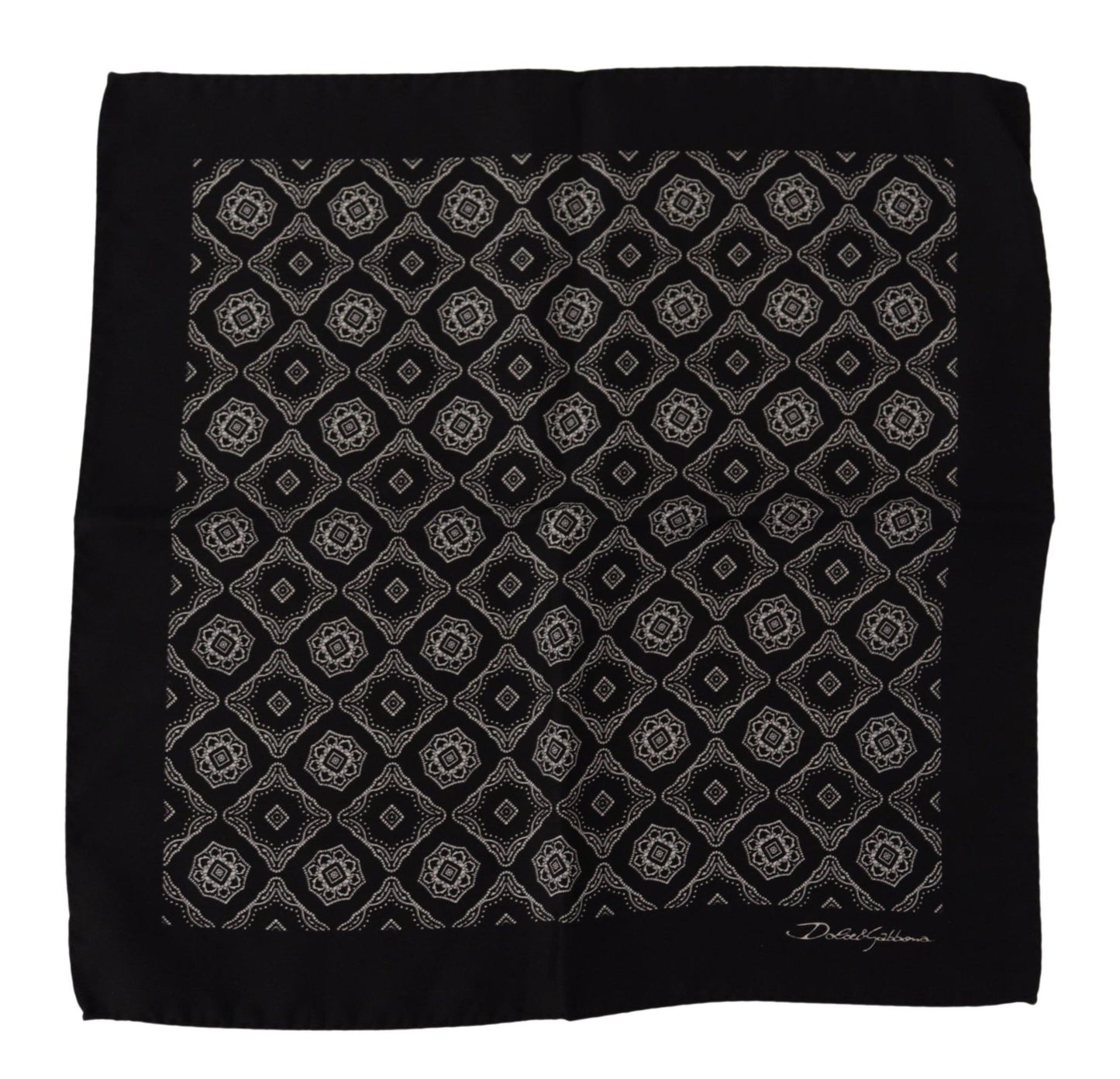  - Elegant Geometric Silk Square Scarf