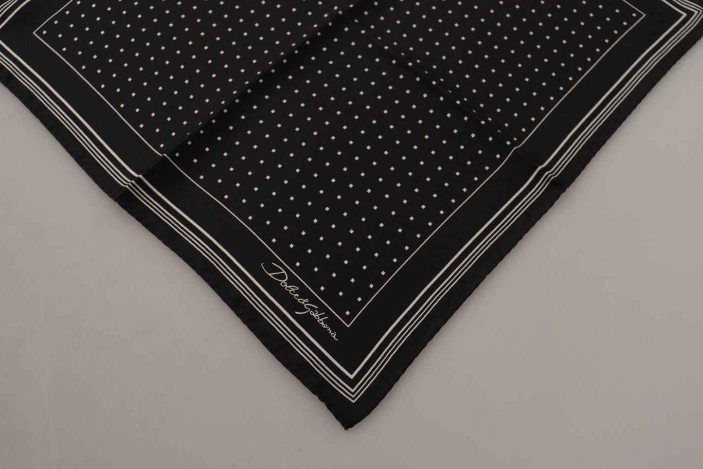  - Elegant Black Silk Polka Dot Men's Scarf