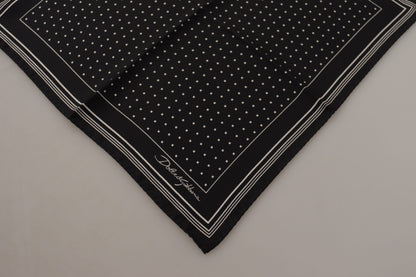  - Elegant Black Silk Polka Dot Men's Scarf